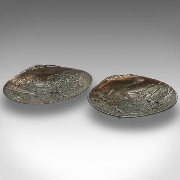 Pair Of Antique Momo Dishes, Japanese, Serving Tray, Meiji, Victorian, C.1900