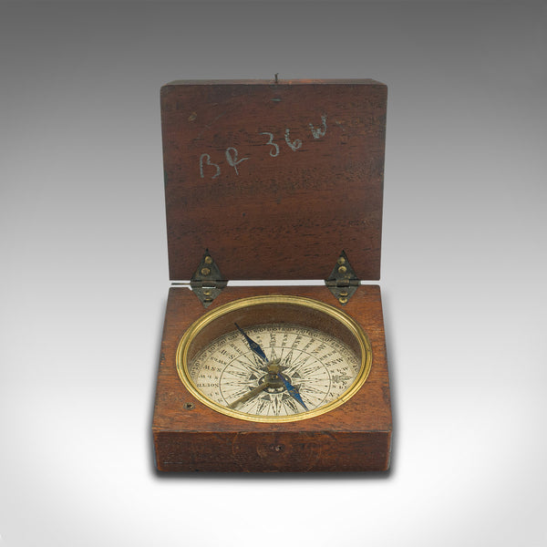 Antique Pocket Explorer's Compass, English, Navigation Instrument, Victorian