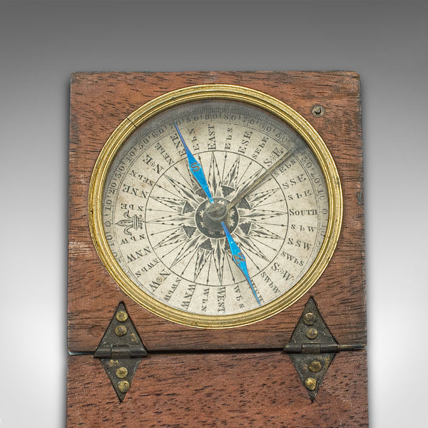 Antique Pocket Explorer's Compass, English, Navigation Instrument, Victorian