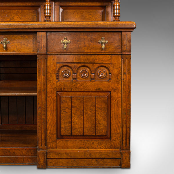 Large Antique Grand Sideboard, Scottish, Oak, Buffet Cabinet, Victorian, C.1860