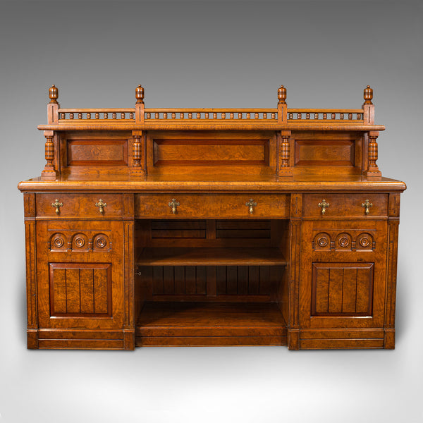 Large Antique Grand Sideboard, Scottish, Oak, Buffet Cabinet, Victorian, C.1860