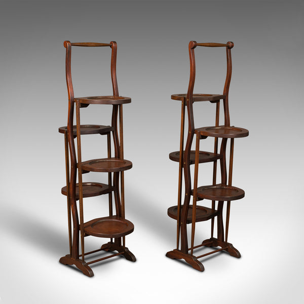Pair Of Vintage Folding Cake Stands, English, Afternoon Tea, Art Deco, C.1930