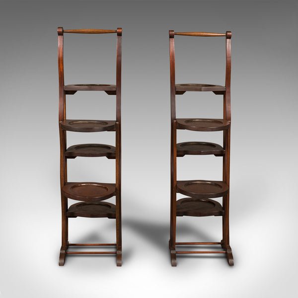 Pair Of Vintage Folding Cake Stands, English, Afternoon Tea, Art Deco, C.1930