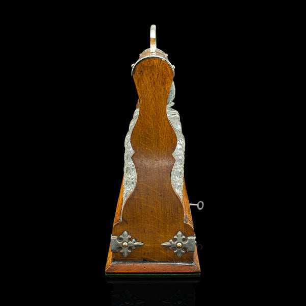 Antique Locking Tantalus, English, Oak, Glass, Decanter Case, Edwardian, C.1910