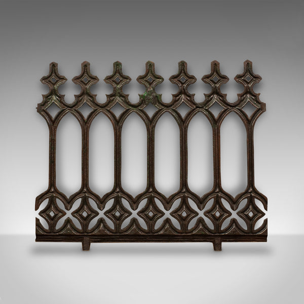 Antique Architectural Gothic Cast Iron Panel on Stand, English, Victorian, 1880