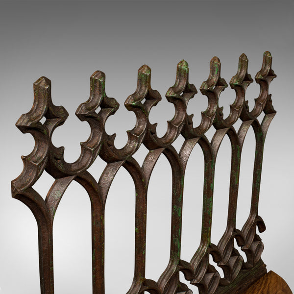 Antique Architectural Gothic Cast Iron Panel on Stand, English, Victorian, 1880