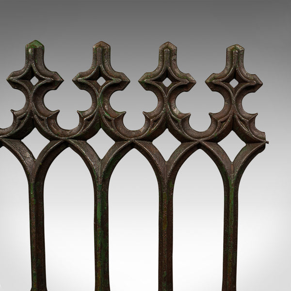Antique Architectural Gothic Cast Iron Panel on Stand, English, Victorian, 1880