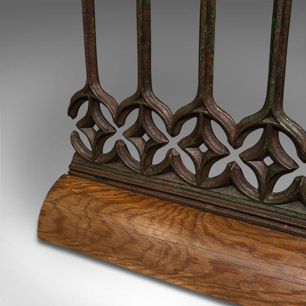 Antique Architectural Gothic Cast Iron Panel on Stand, English, Victorian, 1880