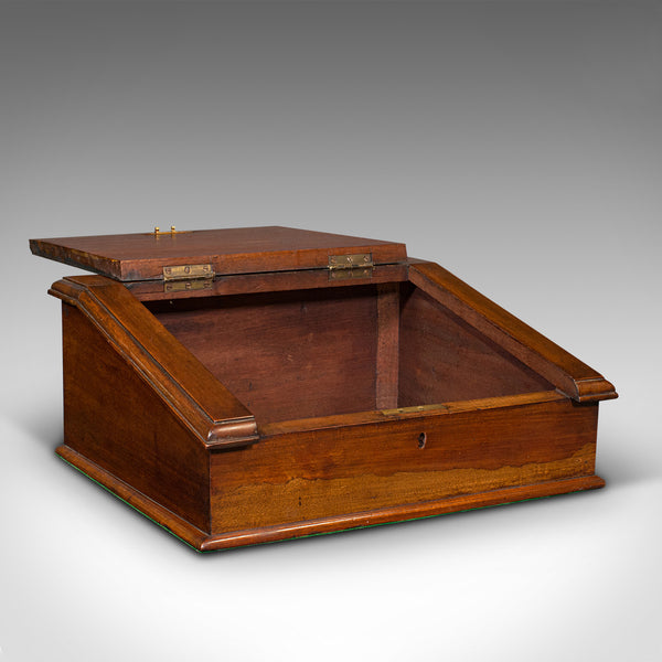 Antique Hotel Reception Correspondence Box, English, Writing Slope, Edwardian