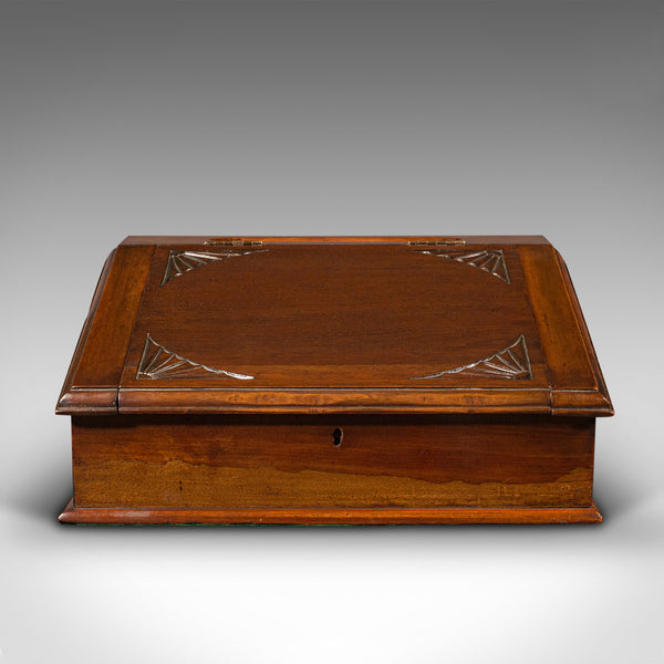 Antique Hotel Reception Correspondence Box, English, Writing Slope, Edwardian
