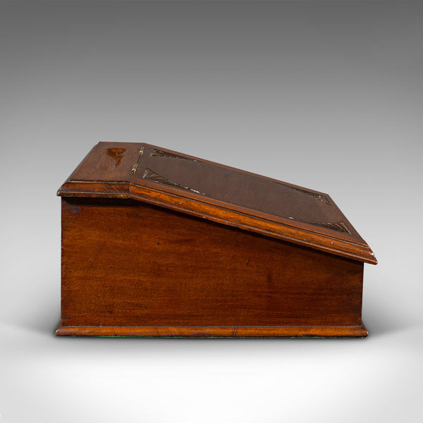 Antique Hotel Reception Correspondence Box, English, Writing Slope, Edwardian