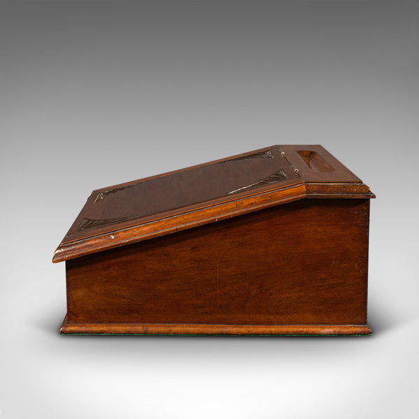 Antique Hotel Reception Correspondence Box, English, Writing Slope, Edwardian