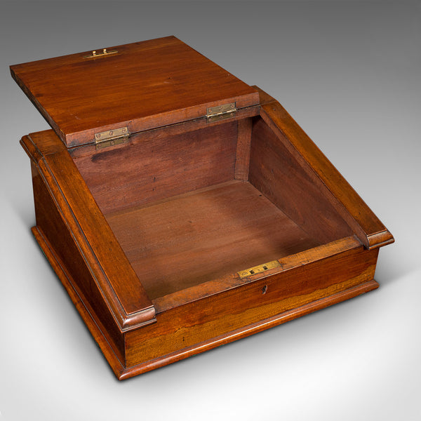 Antique Hotel Reception Correspondence Box, English, Writing Slope, Edwardian