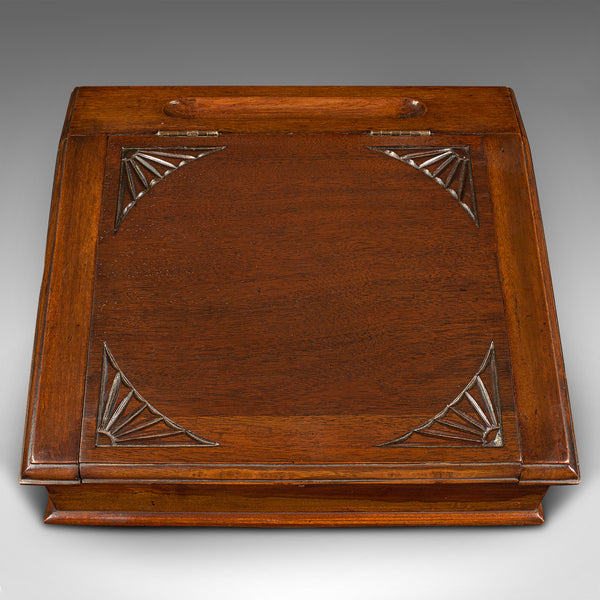 Antique Hotel Reception Correspondence Box, English, Writing Slope, Edwardian