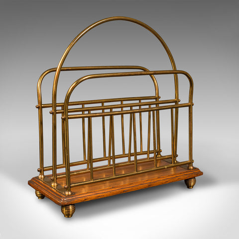 Antique Newspaper Rack, English, Oak, Magazine, Letter Stand, Victorian, C.1880