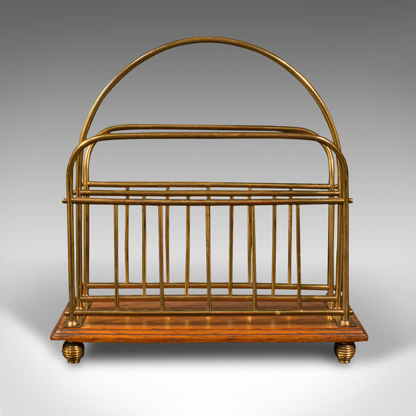 Antique Newspaper Rack, English, Oak, Magazine, Letter Stand, Victorian, C.1880