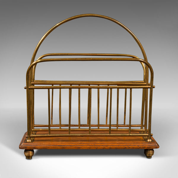 Antique Newspaper Rack, English, Oak, Magazine, Letter Stand, Victorian, C.1880