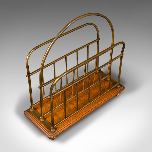 Antique Newspaper Rack, English, Oak, Magazine, Letter Stand, Victorian, C.1880