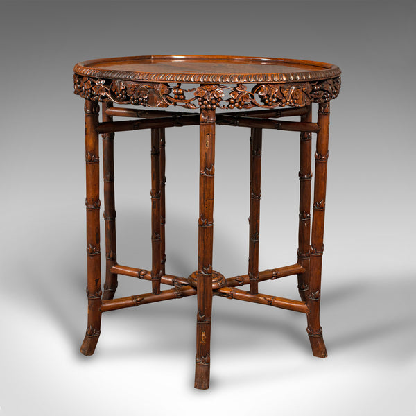 Antique Carved Campaign Table, Anglo Indian, Folding, Colonial, Victorian, 1880