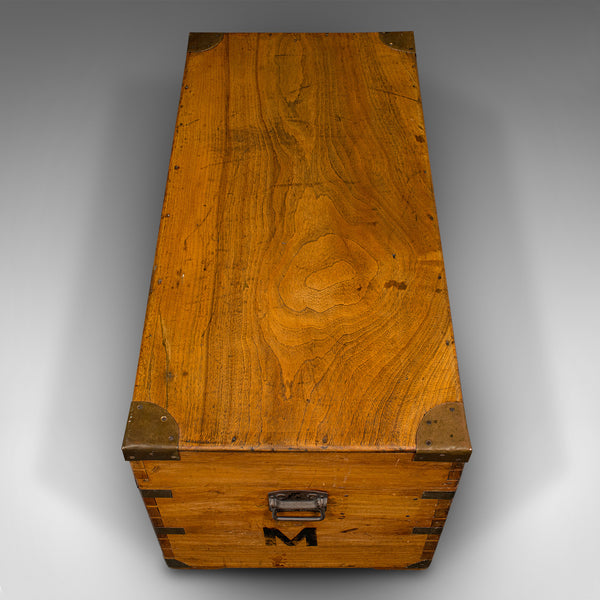 Vintage Campaign Chest, English, Camphorwood, Military Travel Trunk, Circa 1930