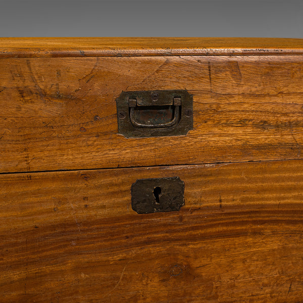 Vintage Campaign Chest, English, Camphorwood, Military Travel Trunk, Circa 1930