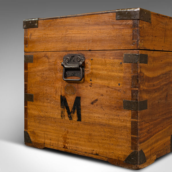 Vintage Campaign Chest, English, Camphorwood, Military Travel Trunk, Circa 1930