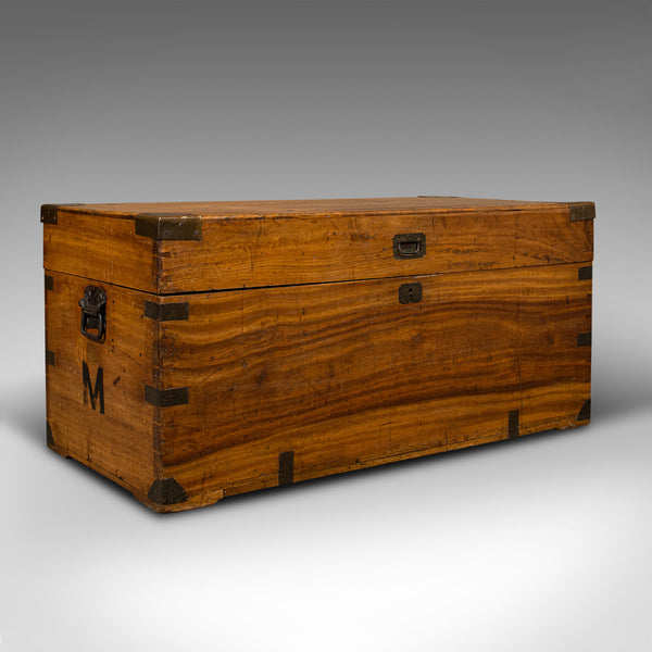 Vintage Campaign Chest, English, Camphorwood, Military Travel Trunk, Circa 1930