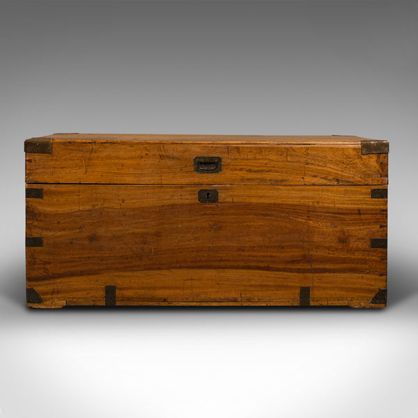 Vintage Campaign Chest, English, Camphorwood, Military Travel Trunk, Circa 1930