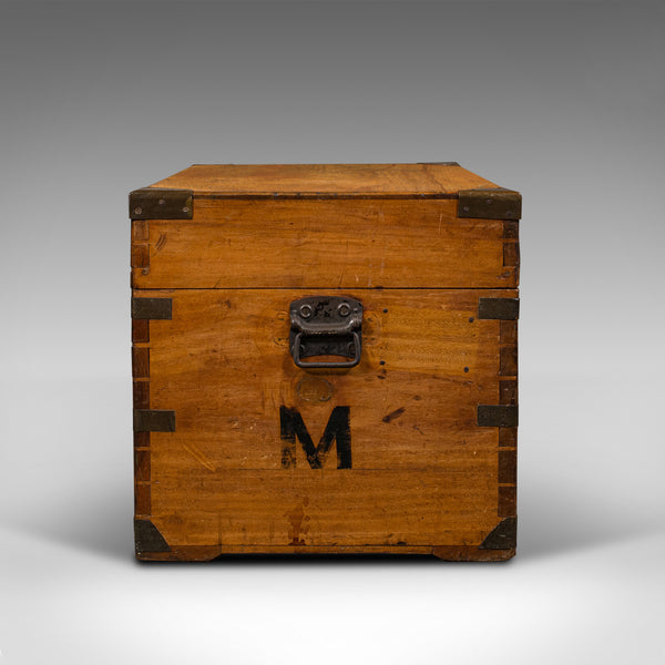 Vintage Campaign Chest, English, Camphorwood, Military Travel Trunk, Circa 1930
