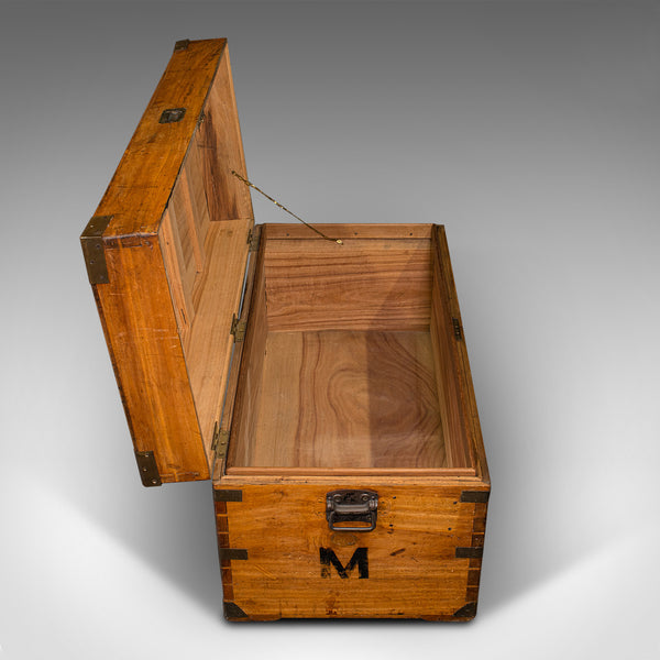 Vintage Campaign Chest, English, Camphorwood, Military Travel Trunk, Circa 1930