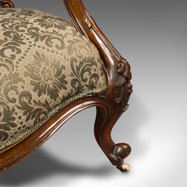 Antique Salon Chair, English, Walnut, Armchair, Early Victorian, Circa 1840