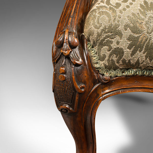 Antique Salon Chair, English, Walnut, Armchair, Early Victorian, Circa 1840