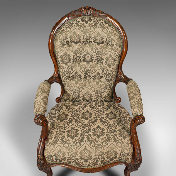 Antique Salon Chair, English, Walnut, Armchair, Early Victorian, Circa 1840