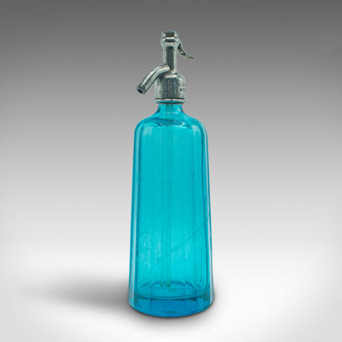 Vintage Bistro Soda Siphon, French, Decorative Glass, Seltzer Bottle, Circa 1930