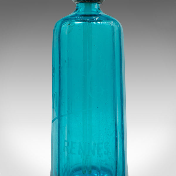 Vintage Bistro Soda Siphon, French, Decorative Glass, Seltzer Bottle, Circa 1930