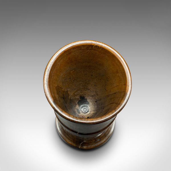 Antique Turned Mortar and Pestle, English, Yew, Decorative Treen, Victorian