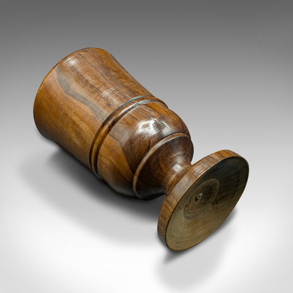 Antique Turned Mortar and Pestle, English, Yew, Decorative Treen, Victorian