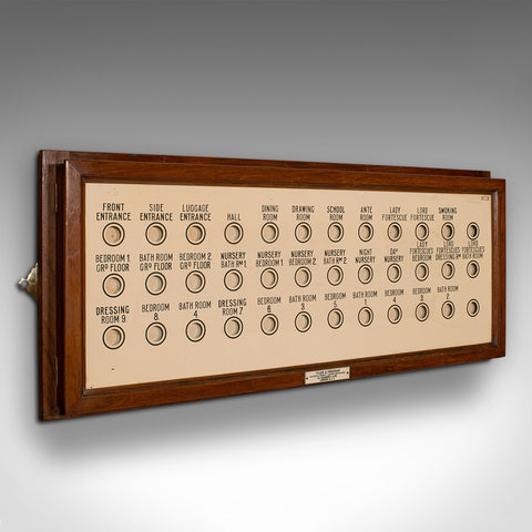 Large Antique Country House Butler's Bell Board, English, Room Panel, Victorian