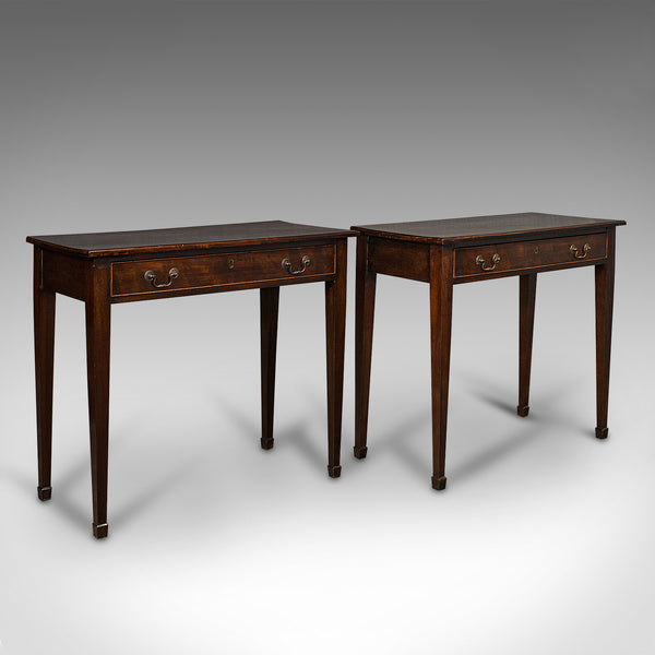 Pair Of Antique Hall Tables, English, Side, Occasional, Edwardian, Circa 1910