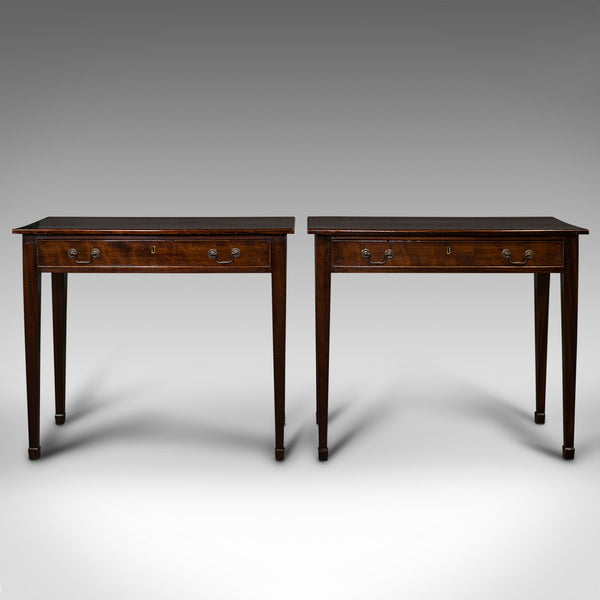 Pair Of Antique Hall Tables, English, Side, Occasional, Edwardian, Circa 1910