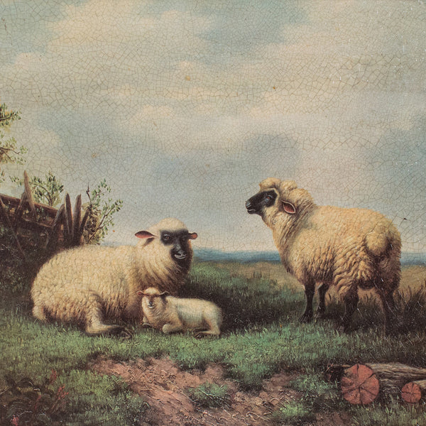 Small Vintage Sheep Scene, English, Gilt Framed, Decorative Picture, Countryside