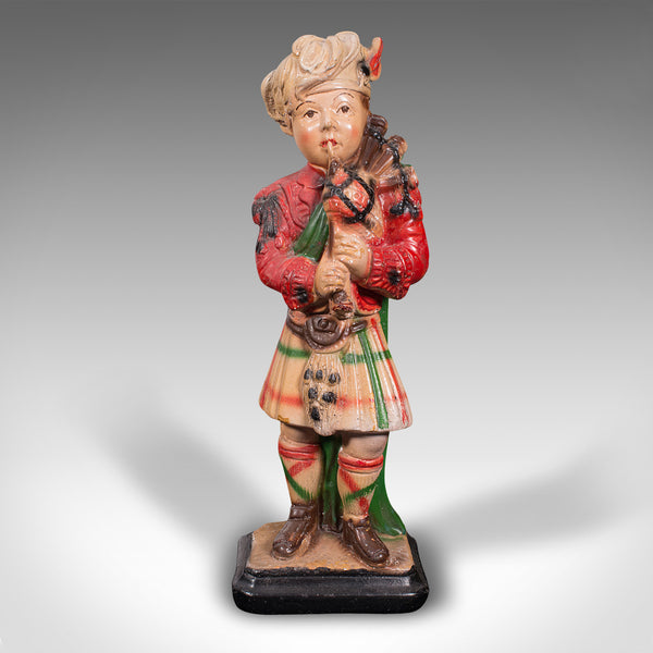 Antique Decorative Piper Figure, Scottish, Statue, After Scots Guards, Victorian