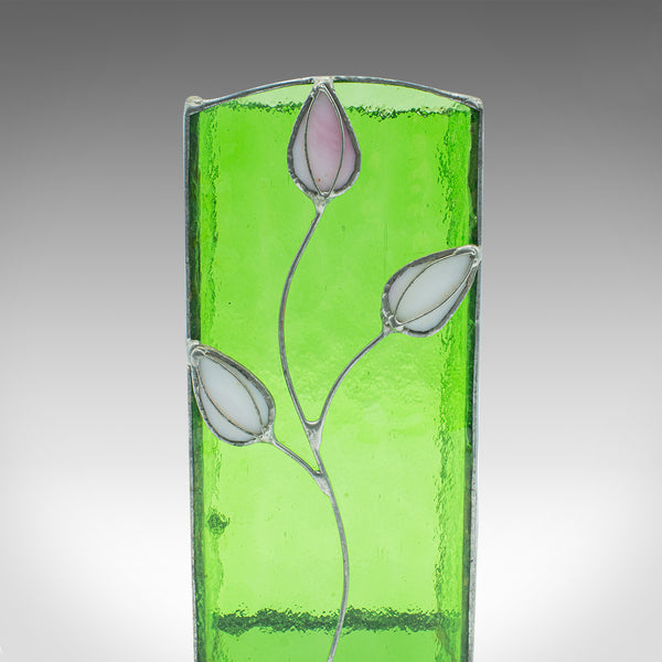 Antique Slip Vase, English, Glass, Flower Pot, Art Nouveau, Edwardian, C.1910