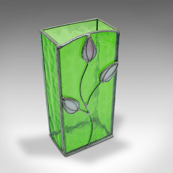 Antique Slip Vase, English, Glass, Flower Pot, Art Nouveau, Edwardian, C.1910