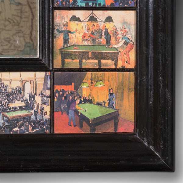 Antique Decorative Billiard Mirror, English, Ceramic Tiles, Snooker, Edwardian