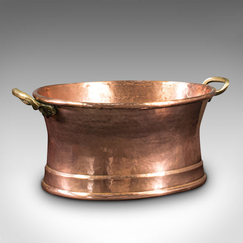 Antique Pheasant Roasting Pan, English, Hand Beaten Copper Pot, Decor, Georgian