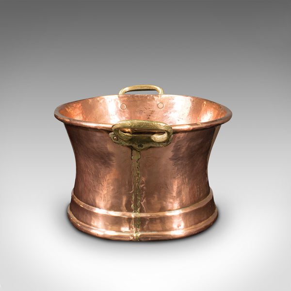 Antique Pheasant Roasting Pan, English, Hand Beaten Copper Pot, Decor, Georgian