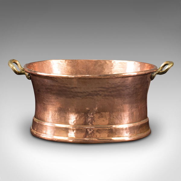 Antique Pheasant Roasting Pan, English, Hand Beaten Copper Pot, Decor, Georgian