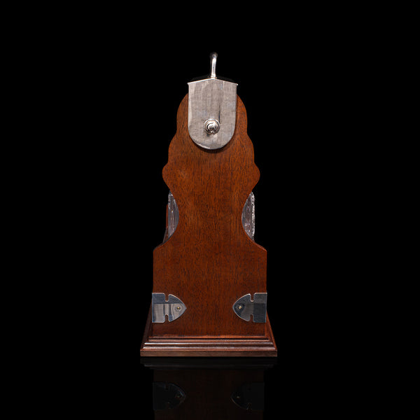Vintage Locking Spirit Tantalus, English, Two Decanter Stand, Hallmarked Silver