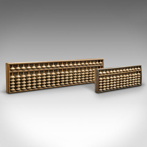 Set of 2 Antique Bamboo Trader's Abacus, Chinese, Oak, Bamboo, Victorian, C.1900